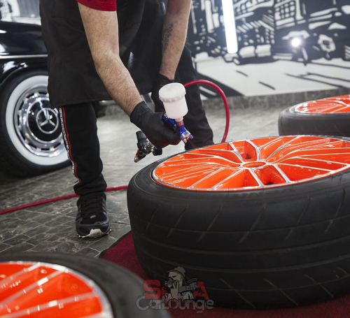 Пескоструйка и покраска дисков в детейлинг центре SA CarLounge в Москве