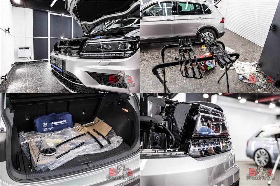 Оклейка молдингов и решетки радиатора в прозрачный мат - Volkswagen Tiguan