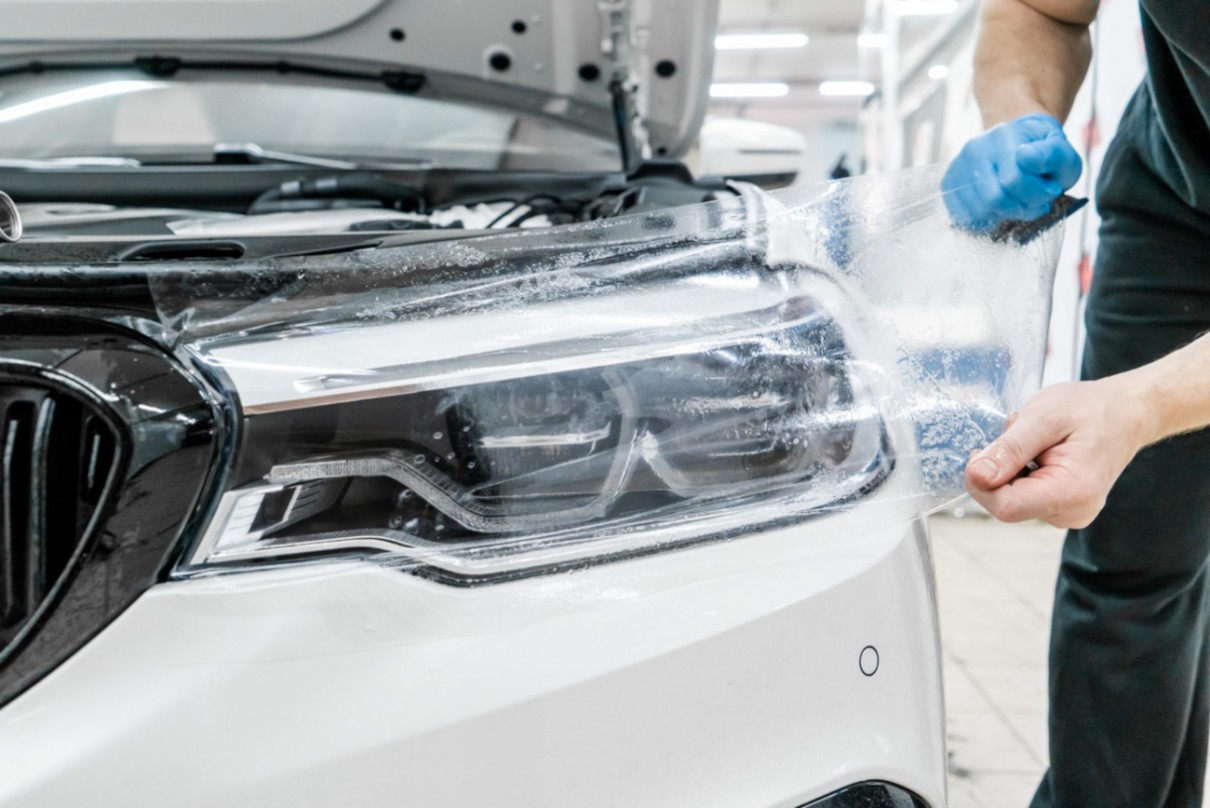 Бронирование и защита фар от грязи  в детейлинг центре SA CarLounge в Москве